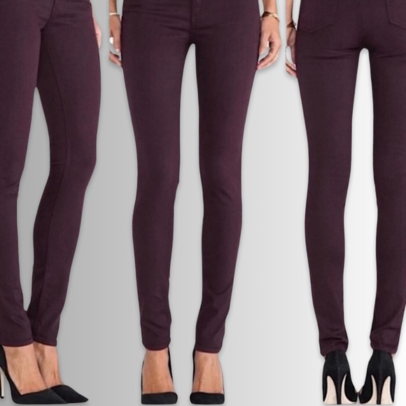 Rag & Bone Plum Colored Skinny Stretch Jean Pants, Cotton Blend, Size 25 - Picture 1 of 8
